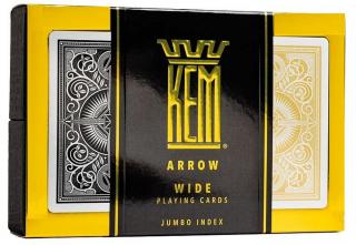 Pokrové karty KEM Black&amp;Gold wide 100% plast, 2 balíčky