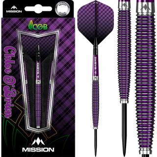 Sada steel šípok Mission Chloe OBrien Electro Purple 23g, 95% wolfram