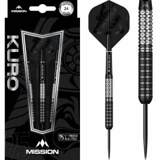 Šípky Mission steel Kuro M1 24g, black, 95% wolfram