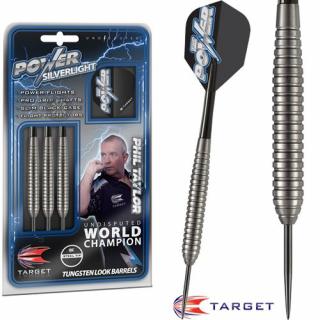 Šípky TARGET steel POWER SILVERLIGHT 24g - Phil Taylor, BRASS