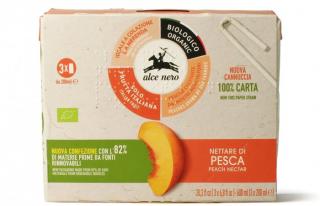 Alce Nero BIO Broskyňový nektár, 600 ml (3x balenie 200 ml)