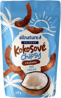 Allnature Kokosové chipsy s kakaom, 40 g