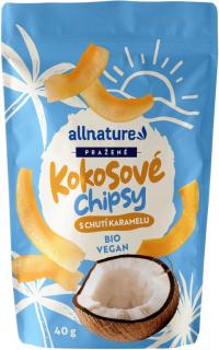 Allnature Kokosové chipsy s karamelom, 40 g