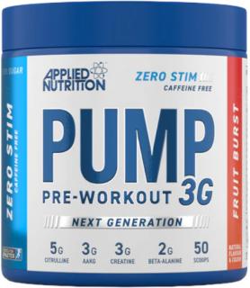 Applied Nutrition Pump 3G Pre-workout, Bez kofeínu - Fruit burst, 375 g