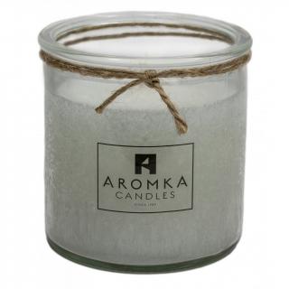 AROMKA Prírodná vonná sviečka palmová, Čistá bielizeň, 250 ml, Recyklované sklo