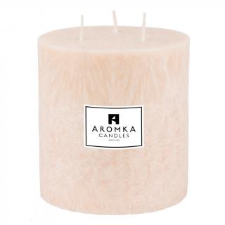 AROMKA Prírodná vonná sviečka palmová, Vanilka, Valec 3 knôty, priemer 11,4 cm, výška 12 cm