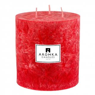 AROMKA Prírodná vonná sviečka palmová, Vianočný Punč, Valec 3 knôty, priemer 11,4 cm, výška 12 cm