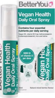 BetterYou Vegan Health Oral Spray, Orálny sprej, 25 ml (192 strekov)