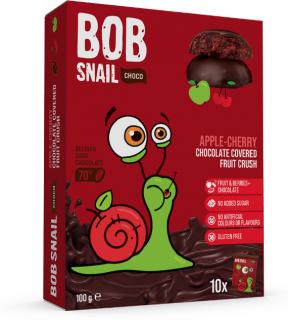 BOB Snail Ovocná pochúťka v horkej čokoláde - Jablko/čerešňa, 100 g