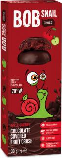 BOB Snail Ovocná pochúťka v horkej čokoláde - Jablko/čerešňa, 30 g