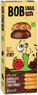BOB Snail Ovocná pochúťka v mliečnej čokoláde - Jablko/hruška, 30 g
