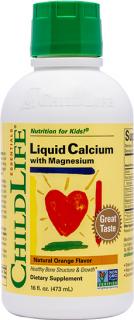 ChildLife Liquid Calcium with Magnesium, Tekutý vápnik a horčík, Natural Pomaranč, 473 ml
