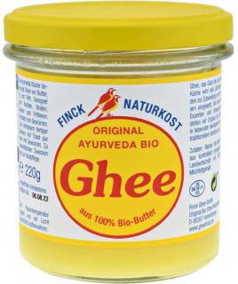 Finck Naturkost Ghee 100% BIO, Ajurvédske prepustené maslo Ghí, 220 g