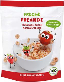 Freche Freunde BIO Cereálne krúžky - jablko a jahoda, 125 g
