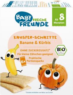 Freche Freunde BIO Chrumkavé plátky - banán a tekvica, 84 g (6x14 g)