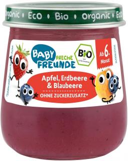Freche Freunde BIO Detský príkrm - jablko, ovos a čučoriedka, 120 g