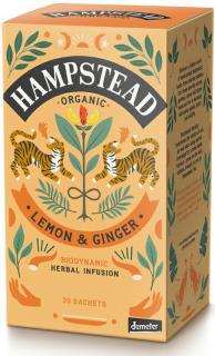 Hampstead Tea London Citrónový čaj so zázvorom bez kofeínu, 20 vrecúšok