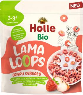 Holle BIO Chrumkavé cereálne krúžky jablko a jahoda, 125 g