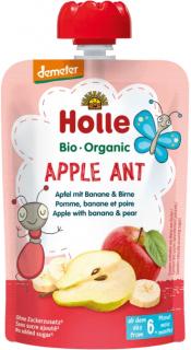 Holle BIO Kapsička - jablko s banánom a hruškou, 100 g