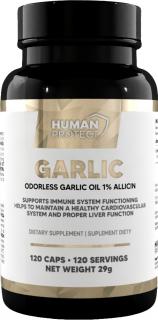 Human Protect Garlic Odorless Oil, Allicín 1%, 15 mg, 120 softgel kapsúl