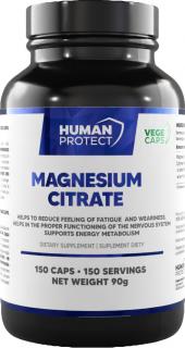 Human Protect Magnesium Citrate, 500 mg (80 mg elem. horčík), 150 rastlinných kapsúl