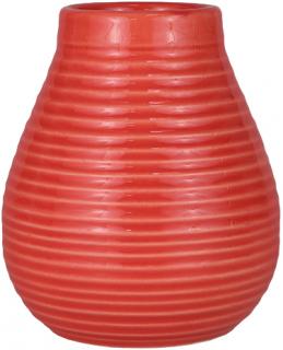 Keramická kalabasa, Červená s vrúbkami, 350 ml