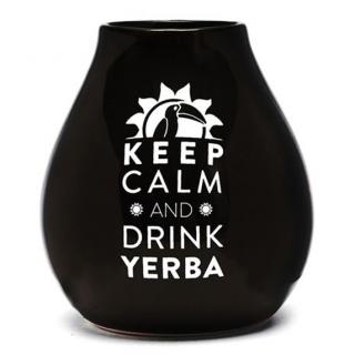 Keramická kalabasa, Čierna Keep Calm, 350 ml