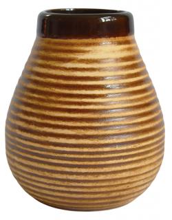 Keramická kalabasa, Medová s vrúbkami, 350 ml
