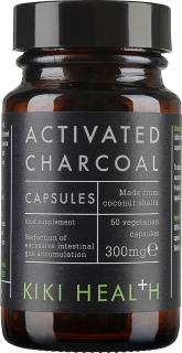 Kiki Health Activated Charcoal, Aktívne uhlie, 300 mg, 50 rastlinných kapsúl