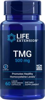 Life Extension TMG, Trimetylglycín, 500 mg, 60 tekutých rastlinných kapsúl