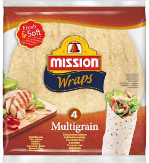 Mission Wraps Multigrain, Tortilly viaczrnné, 4 ks, 245 g