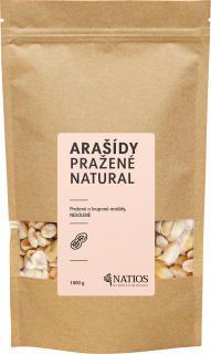 NATIOS Arašidy pražené a lúpané, Nesolené, 1000 g