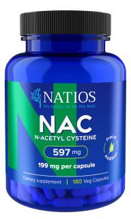 NATIOS N-Acetyl Cysteine, NAC, 199 mg, 180 vegánskych kapsúl