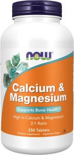 NOW FOODS Calcium & Magnesium, Vápnik a horčík, 250 tabliet