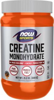 NOW FOODS Creatine Monohydrate, Kreatín prášok, 600 g