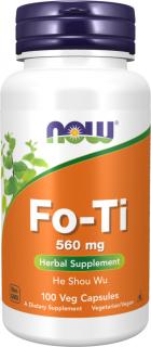 NOW FOODS Fo-Ti He-Shou-Wu, Kokorík mnohokvetý, 560 mg, 100 rastlinných kapsúl