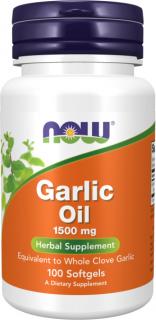 NOW FOODS Garlic Oil, Cesnakový olej, 1500 mg, 100 softgel kapsúl