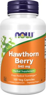 NOW FOODS Hawthorn Berry, Plody hlohu, 540 mg, 100 rastlinných kapsúl