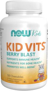 NOW FOODS Kid Vits, Multivitamín pre deti, 120 žuvacích pastiliek s príchuťou lesných plodov