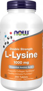 NOW FOODS L-Lysine Double Strength, 1000 mg, 250 tabliet