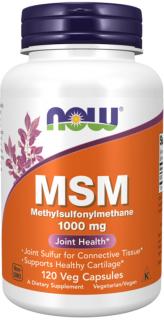 NOW FOODS MSM, 1000 mg, 120 rastlinných kapsúl