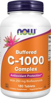 NOW FOODS Vitamín C-1000 Complex, Pufrovaný s bioflavonoidmi, 180 tabliet