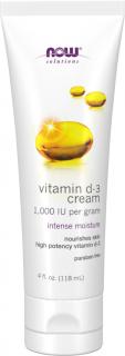 NOW SOLUTIONS Telový krém, Vitamín D3, 118 ml