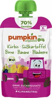 Pumpkin Organics BIO Zeleninové pyré 70% - Tekvica, batát, hruška, banán, čučoriedka, 6. mesiac, 100 g