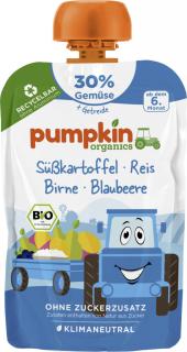 Pumpkin Organics BIO Zeleninové pyré - Batát, ryža, hruška, čučoriedka, 6. mesiac, 100 g