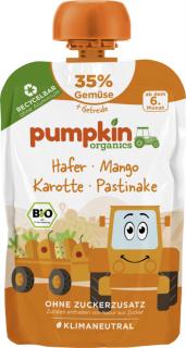 Pumpkin Organics BIO Zeleninové pyré - Mango, mrkva, pastinák, ovos, 6. mesiac, 100 g