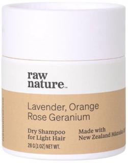 Raw Nature Dry Shampoo For Light Hair, Suchý šampón pre svetlé vlasy, 28 g