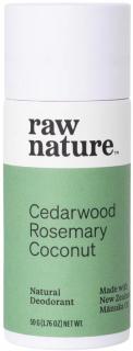 Raw Nature Natural Dezodorant, Prírodný dezodorant - Cédrové drevo, rozmarín a kokos, 50 g