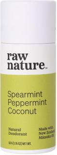 Raw Nature Natural Dezodorant, Prírodný dezodorant - Spearmint, peppermint a kokos, 50 g
