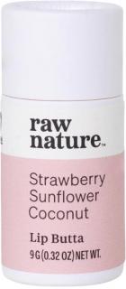 Raw Nature Natural Lip Balm, Prírodný balzam na pery - Jahoda, 9 g